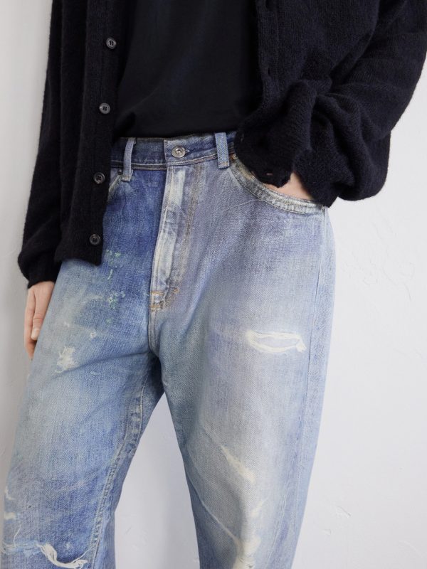 Third Cut Straight-Leg Printed Jeans - CU