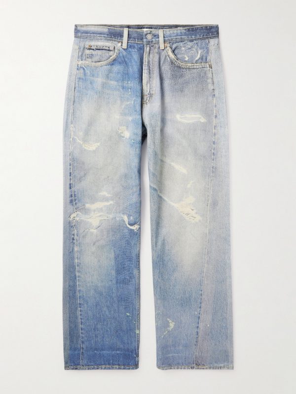Third Cut Straight-Leg Printed Jeans