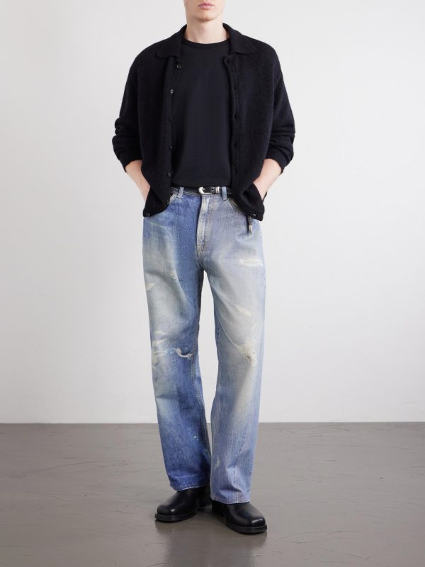 Third Cut Straight-Leg Printed Jeans - OU