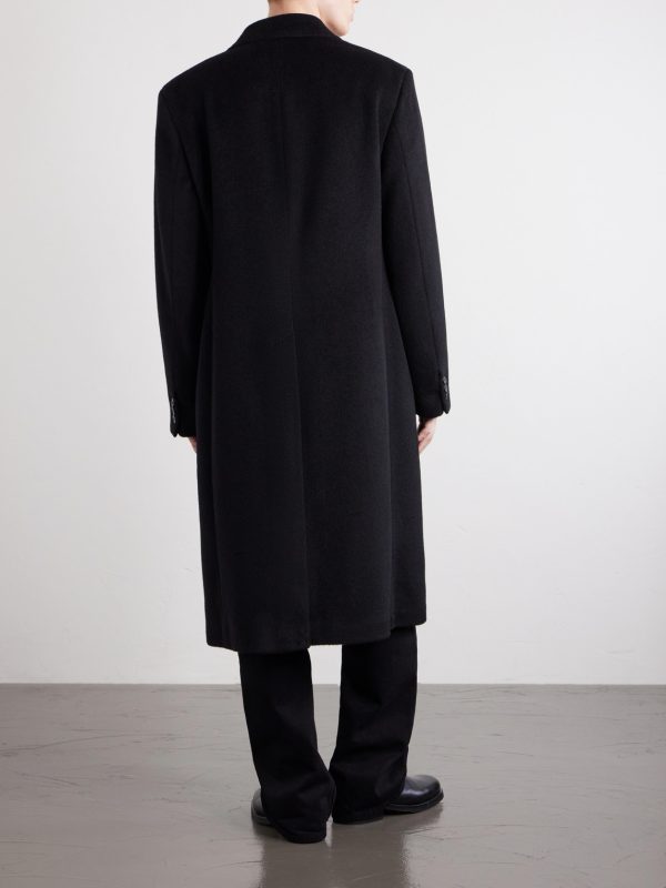 Whale Double-Breasted Mohair-Blend Coat - BK Whale Double-Breasted Mohair-Blend Coat - BK