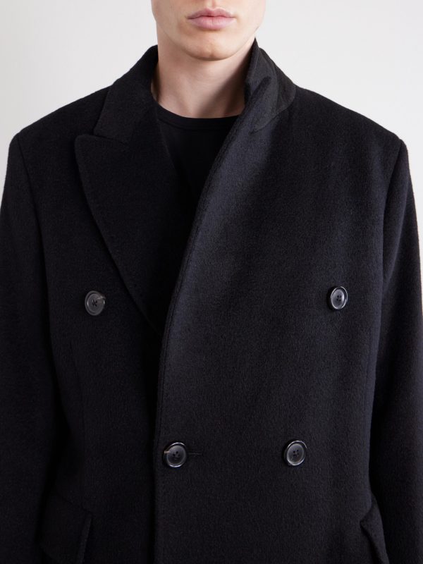 Whale Double-Breasted Mohair-Blend Coat - CU Whale Double-Breasted Mohair-Blend Coat - CU