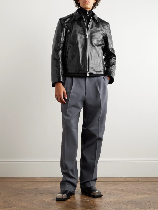 Mini Leather Blouson Jacket - OU