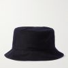 Cityleisure Suede-Trimmed Cashmere Bucket Hat - BK Cityleisure Suede-Trimmed Cashmere Bucket Hat - BK