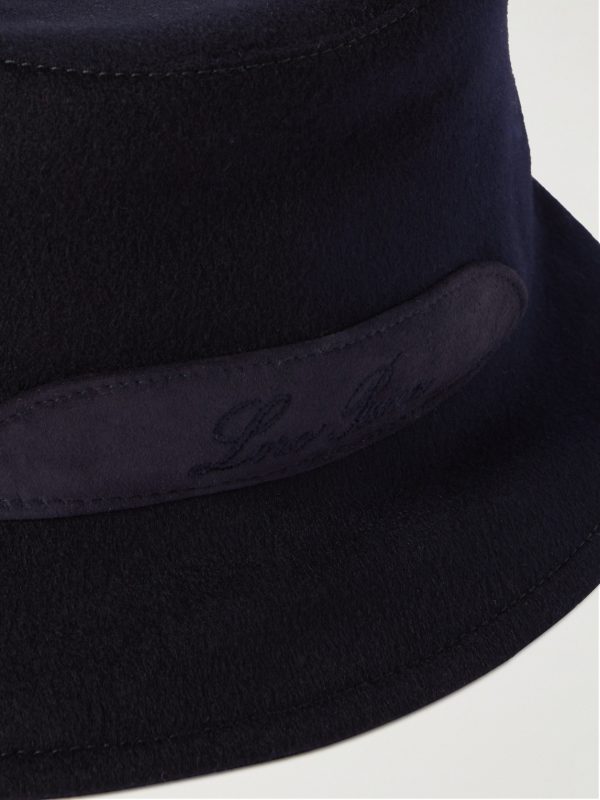 Cityleisure Suede-Trimmed Cashmere Bucket Hat - CU Cityleisure Suede-Trimmed Cashmere Bucket Hat - CU