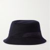 Cityleisure Suede-Trimmed Cashmere Bucket Hat Cityleisure Suede-Trimmed Cashmere Bucket Hat