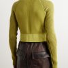 Cropped Ribbed Cashmere and Wool-Blend Sweater - BK Cropped Ribbed Cashmere and Wool-Blend Sweater - BK