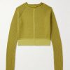 Cropped Ribbed Cashmere and Wool-Blend Sweater Cropped Ribbed Cashmere and Wool-Blend Sweater