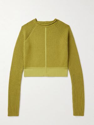 Cropped Ribbed Cashmere and Wool-Blend Sweater Cropped Ribbed Cashmere and Wool-Blend Sweater