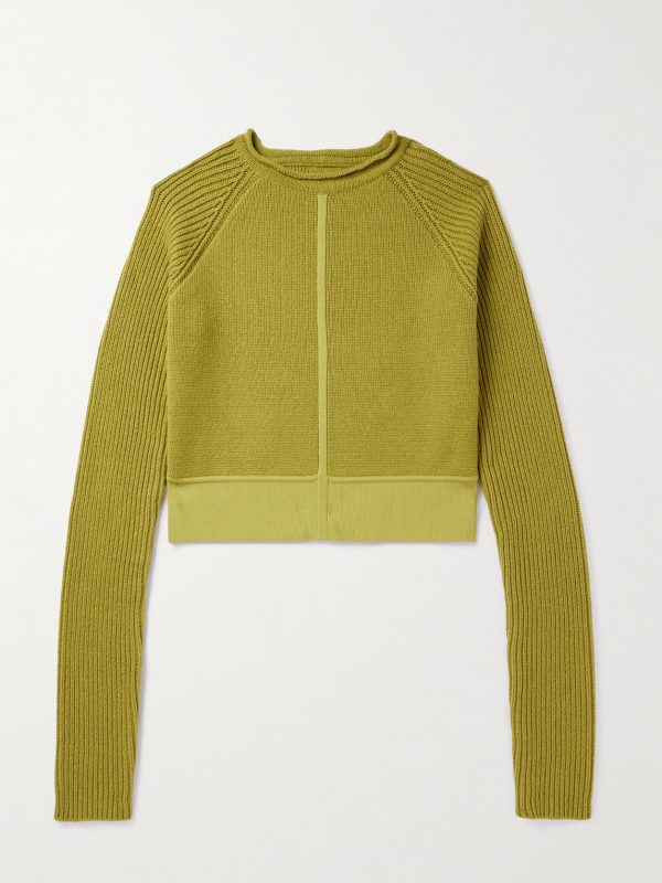 Cropped Ribbed Cashmere and Wool-Blend Sweater Cropped Ribbed Cashmere and Wool-Blend Sweater