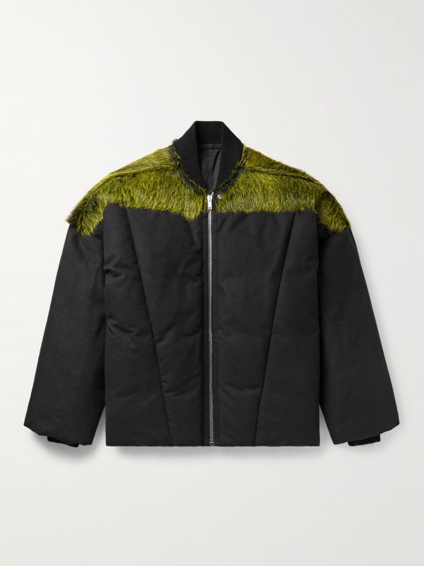 Calf Hair-Trimmed Cotton-Canvas Down Jacket Calf Hair-Trimmed Cotton-Canvas Down Jacket