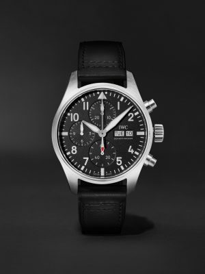 Pilot's Automatic Chronograph 41mm Stainless Steel and Leather Watch, Ref. No. IW388111