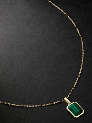 Gold Malachite Necklace Gold Malachite Necklace