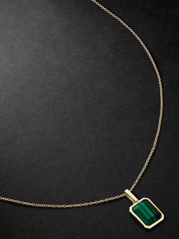Gold Malachite Necklace Gold Malachite Necklace