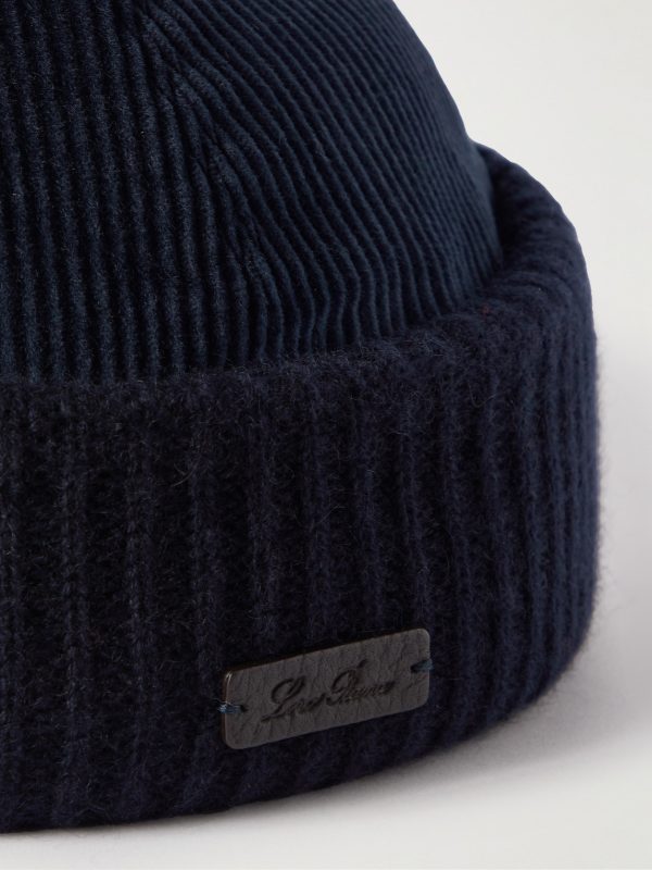 Logo-Appliquéd Ribbed Stretch-Cotton and Cashmere-Blend Beanie - CU Logo-Appliquéd Ribbed Stretch-Cotton and Cashmere-Blend Beanie - CU