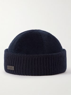 Logo-Appliquéd Ribbed Stretch-Cotton and Cashmere-Blend Beanie Logo-Appliquéd Ribbed Stretch-Cotton and Cashmere-Blend Beanie