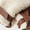 Leather-Trimmed Suede and Shearling Gloves - CU Leather-Trimmed Suede and Shearling Gloves - CU