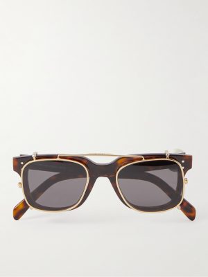 Black Frame 51 Convertible Square-Frame Gold-Tone and Tortoiseshell Acetate Optical Glasses Black Frame 51 Convertible Square-Frame Gold-Tone and Tortoiseshell Acetate Optical Glasses