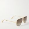 Metal Frame 25 Aviator-Style Gold-Tone Sunglasses - FR Metal Frame 25 Aviator-Style Gold-Tone Sunglasses - FR