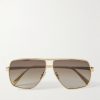 Metal Frame 25 Aviator-Style Gold-Tone Sunglasses Metal Frame 25 Aviator-Style Gold-Tone Sunglasses