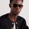 Metal Frame 25 Aviator-Style Gold-Tone Sunglasses - OU Metal Frame 25 Aviator-Style Gold-Tone Sunglasses - OU