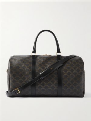 Triomphe Medium Leather-Trimmed Logo-Jacquard Canvas Weekend Bag Triomphe Medium Leather-Trimmed Logo-Jacquard Canvas Weekend Bag