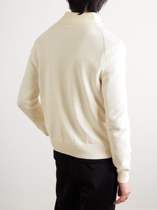 Panelled Cotton and Quilted Shell Down Zip-Up Cardigan - BK Panelled Cotton and Quilted Shell Down Zip-Up Cardigan - BK