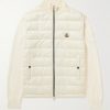 Panelled Cotton and Quilted Shell Down Zip-Up Cardigan Panelled Cotton and Quilted Shell Down Zip-Up Cardigan