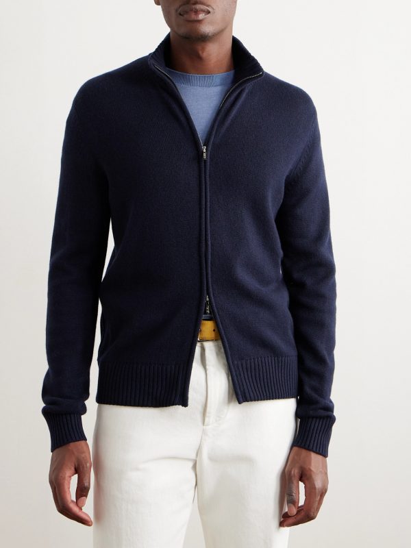 Cashmere Zip-Up Sweater - FR Cashmere Zip-Up Sweater - FR