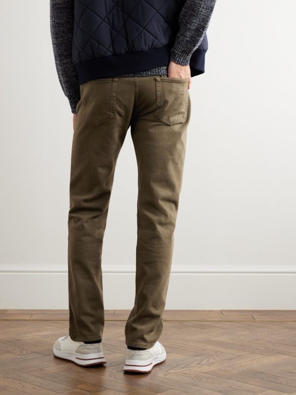 Quarona Slim-Fit Stretch-Cotton Twill Trousers - BK Quarona Slim-Fit Stretch-Cotton Twill Trousers - BK