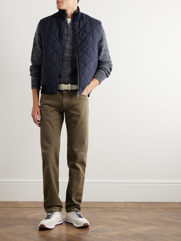 Quarona Slim-Fit Stretch-Cotton Twill Trousers - OU Quarona Slim-Fit Stretch-Cotton Twill Trousers - OU