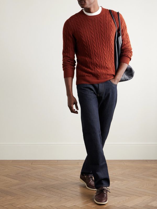 Straight-Leg Cotton and Cashmere-Blend Jeans - OU