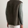 Reversible Suede and Shearling Gilet - BK Reversible Suede and Shearling Gilet - BK