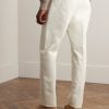 City Slim-Fit Tapered Pleated Double-Faced Cotton Trousers - BK