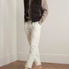 City Slim-Fit Tapered Pleated Double-Faced Cotton Trousers - OU