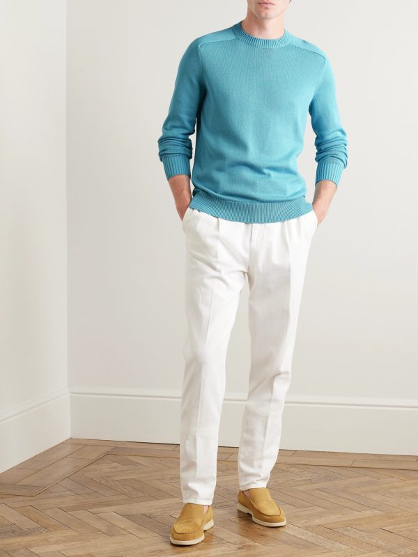 Cotton and Silk-Blend Sweater - OU Cotton and Silk-Blend Sweater - OU