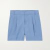 Straight-Leg Pleated Linen Bermuda Shorts Straight-Leg Pleated Linen Bermuda Shorts