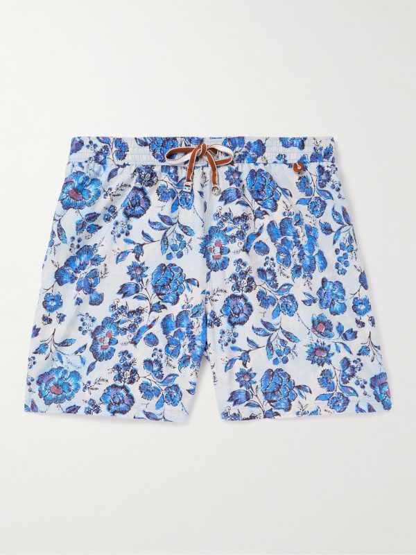 Straight-Leg Mid-Length Floral-Print Swim Shorts Straight-Leg Mid-Length Floral-Print Swim Shorts