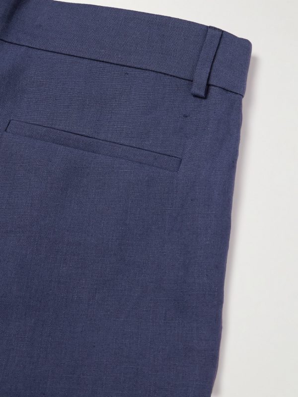 Honiara Straight-Leg Pleated Linen Bermuda Shorts - CU Honiara Straight-Leg Pleated Linen Bermuda Shorts - CU