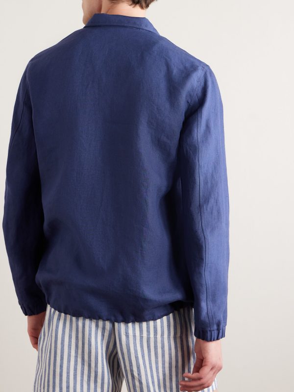 Linen Half-Zip Jacket - BK Linen Half-Zip Jacket - BK