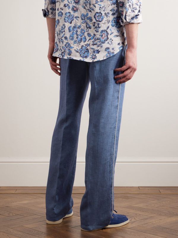 Hierai Straight-Leg Linen Drawstring Trousers - BK Hierai Straight-Leg Linen Drawstring Trousers - BK