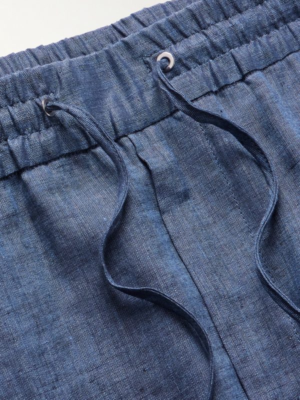 Hierai Straight-Leg Linen Drawstring Trousers - E1 Hierai Straight-Leg Linen Drawstring Trousers - E1