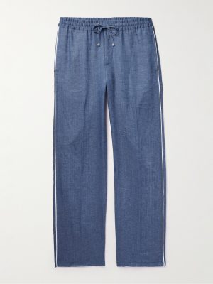 Hierai Straight-Leg Linen Drawstring Trousers Hierai Straight-Leg Linen Drawstring Trousers