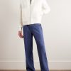 Panelled Herringbone and Waffle-Knit Linen and Silk Bomber Jacket - OU Panelled Herringbone and Waffle-Knit Linen and Silk Bomber Jacket - OU