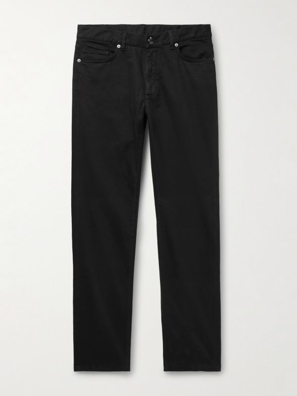 Slim-Fit Brushed Cotton-Blend Trousers Slim-Fit Brushed Cotton-Blend Trousers