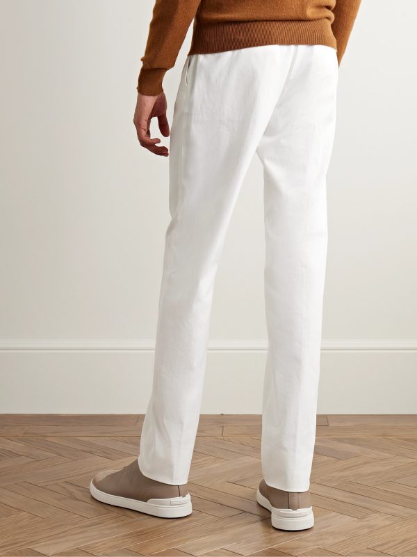 Slim-Fit Straight-Leg Stretch-Cotton Twill Trousers - BK Slim-Fit Straight-Leg Stretch-Cotton Twill Trousers - BK