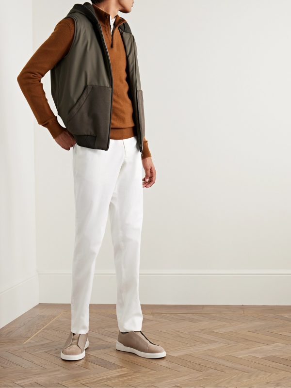 Slim-Fit Straight-Leg Stretch-Cotton Twill Trousers - OU Slim-Fit Straight-Leg Stretch-Cotton Twill Trousers - OU