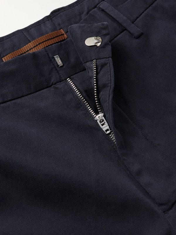 Slim-Fit Straight-Leg Stretch-Cotton Twill Trousers - E1 Slim-Fit Straight-Leg Stretch-Cotton Twill Trousers - E1