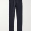 Slim-Fit Straight-Leg Stretch-Cotton Twill Trousers Slim-Fit Straight-Leg Stretch-Cotton Twill Trousers