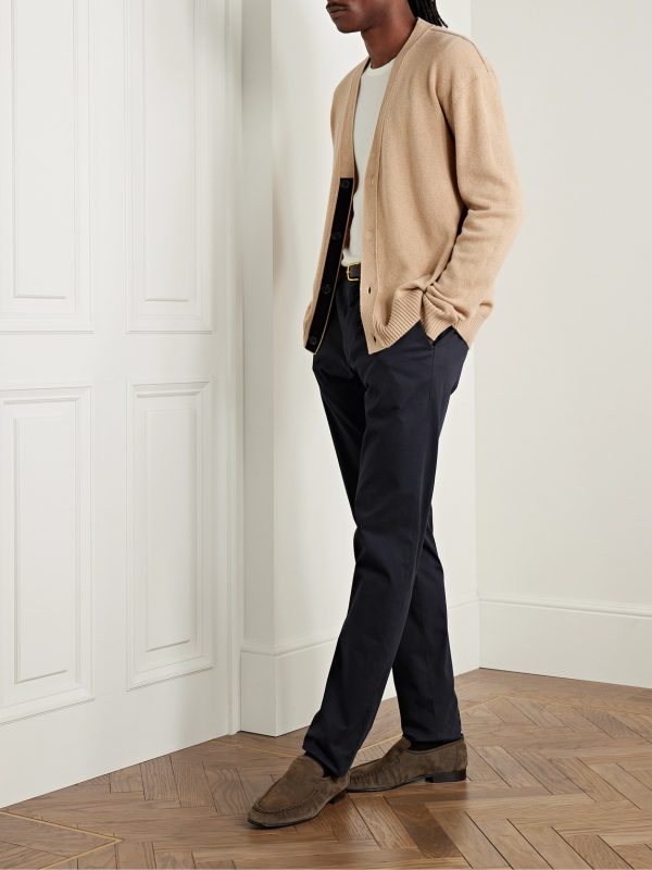 Slim-Fit Straight-Leg Stretch-Cotton Twill Trousers - OU Slim-Fit Straight-Leg Stretch-Cotton Twill Trousers - OU