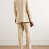 Slim-Fit Double-Breasted Silk-Shantung Suit - BK Slim-Fit Double-Breasted Silk-Shantung Suit - BK